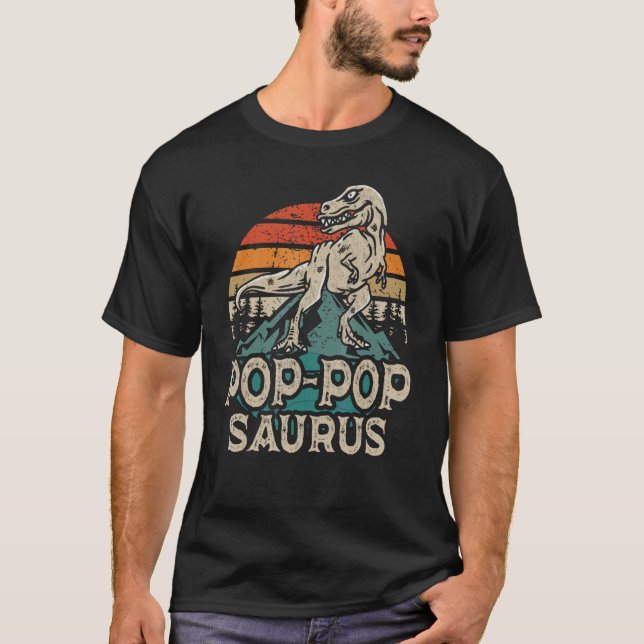 Camiseta Pop Popsaurus Dinosaur Abuelo Pop Pop Saurus Fath (Anverso)