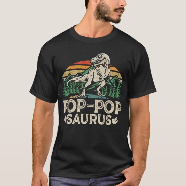 Camiseta Pop-popsaurus Dinosaur Abuelo Saurus Día del Padre (Anverso)