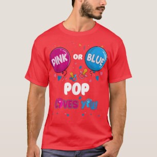 Camiseta Pop rosa o azul te ama el género revelador P