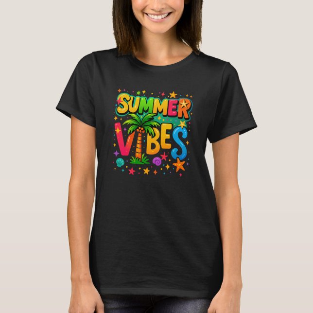 Camiseta Pop tropical - Vibrante Summer Vibes Tee (Anverso)