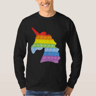 Camiseta Pop Up Fidget Juego Unicorn Arcoiris Colorido Para