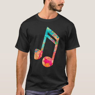 Camiseta PopArt de música y hojas