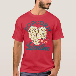 Camiseta Popcorn es mi San Valentín, me encantan los refrig