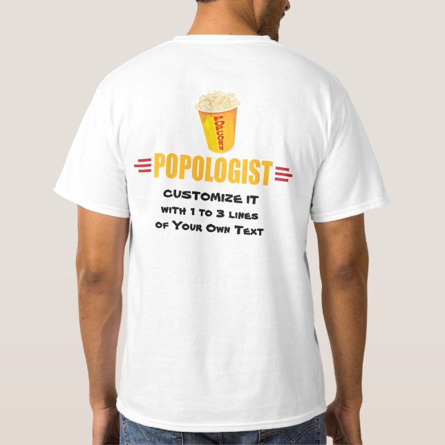 Camiseta Popcorn gracioso personalizado (Reverso)