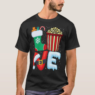 Camiseta Popcorn Lover - Popcorn Usando Santa Hat Christma