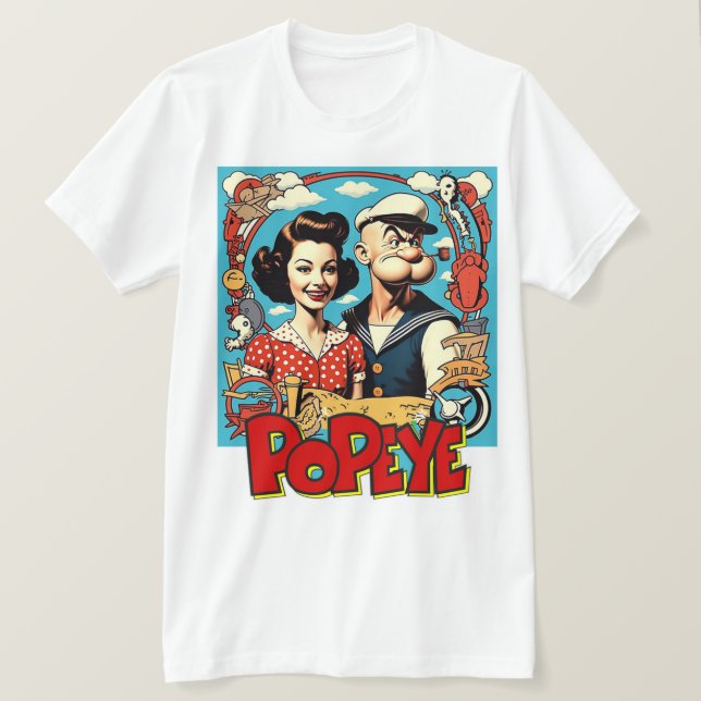CAMISETA " POPEYE Y OLIVA " (Anverso del diseño)