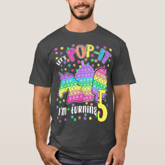 Camiseta Popit... cumplo 5 años coloridos.