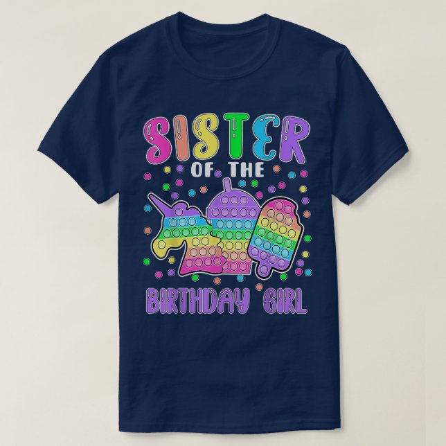 Camiseta Popit, hermana del Chica de cumpleaños Popit  (Diseño del anverso)