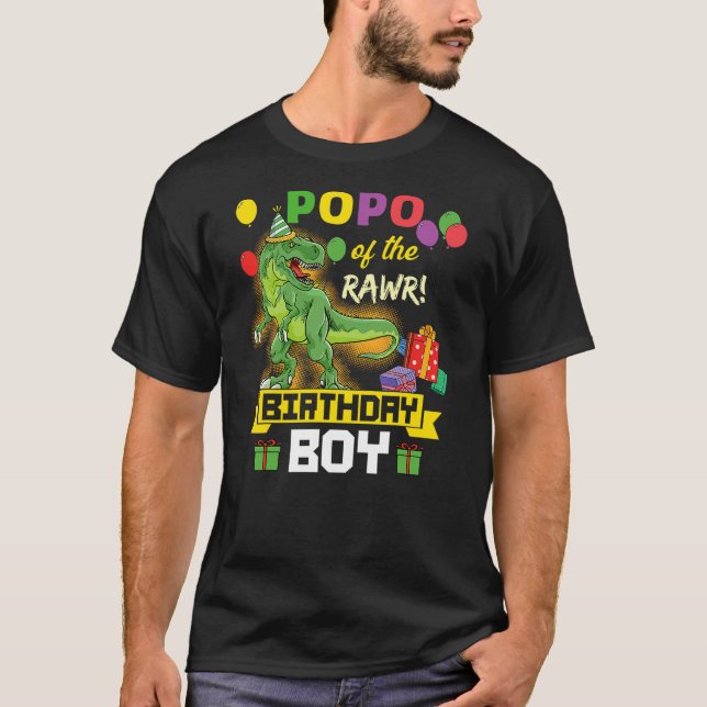 Camiseta Popo of the Birthday Boy Dinosaur Celebration Grap (Anverso)