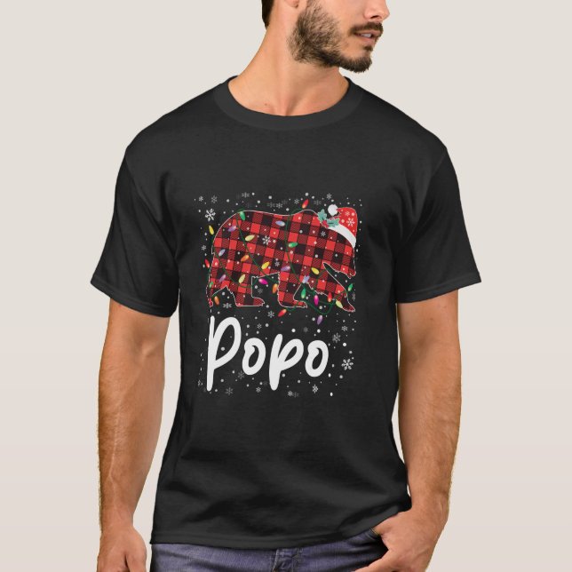 Camiseta Popo Oso Navidades De Plata Roja Pajama Merry Xmas (Anverso)