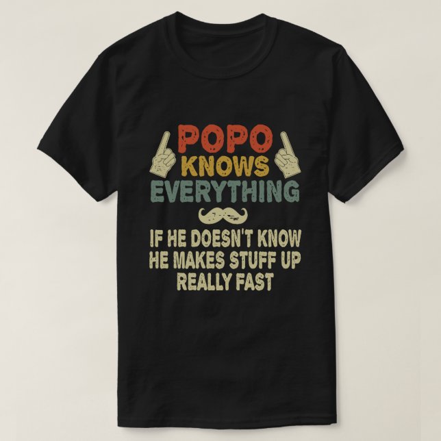 Camiseta Popo sabe todo lo gracioso que es el regalo del ab (Diseño del anverso)