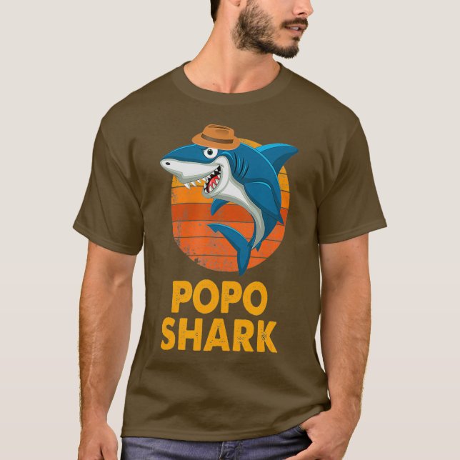 Camiseta Popo Tiburón Funny Papá Abuelo Padres (Anverso)
