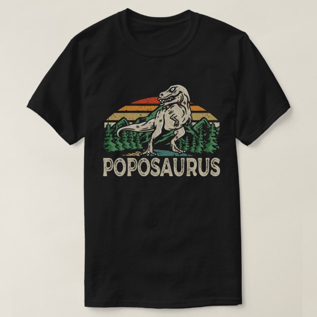Camiseta Poposaurus Dinosaur Abuelo Saurio Día del Padre (Diseño del anverso)