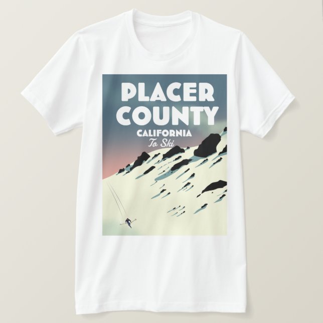 Camiseta Popositor de esquí de Placer County California (Anverso del diseño)