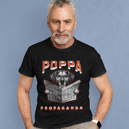 Camiseta Poppa Propaganda News Media Dog Leyendo Periódico