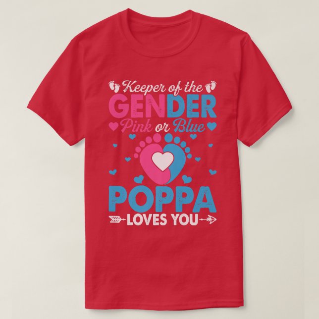Camiseta Poppa Rosa O Azul Funny Te Ama Revelación De Géner (Diseño del anverso)