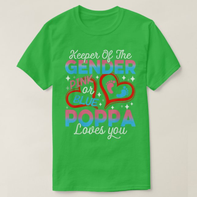 Camiseta Poppa Rosa O Azul Funny Te Ama Revelación De Géner (Diseño del anverso)