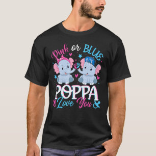 Camiseta Poppa Rosa O Azul Te Ama Elefantes Género Del Bebé