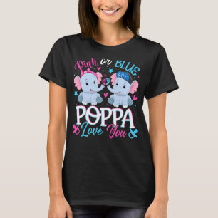 Camiseta Poppa Rosa O Azul Te Ama Elefantes Género Del Bebé