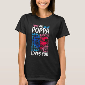 Camiseta Poppa Rosa O Azul Te Ama Género Revelar Bebé Sh