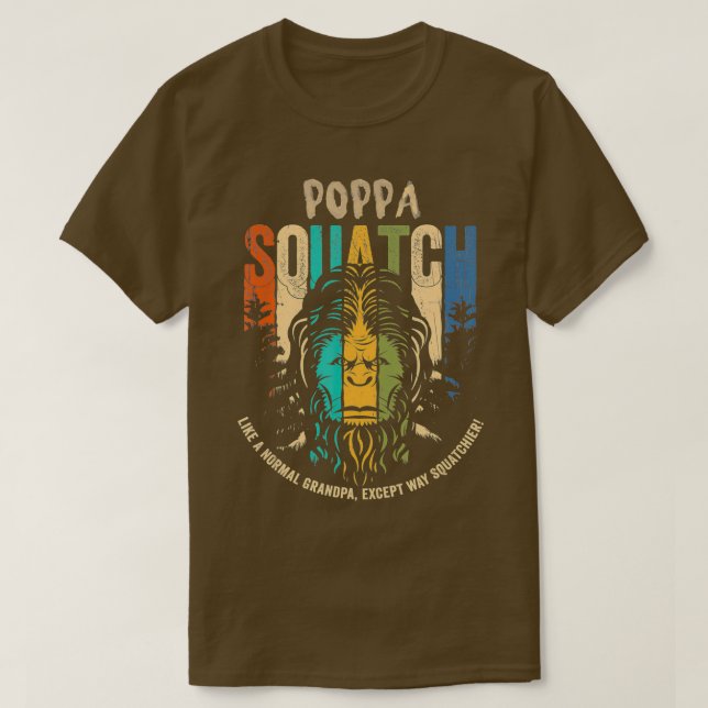 Camiseta Poppa Squatch  Funny Bigfoot Sasquatch Fathers Day (Diseño del anverso)