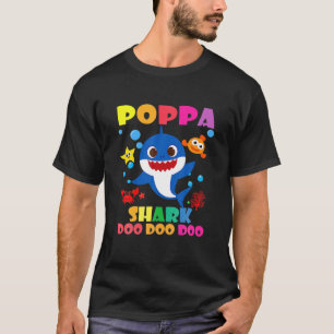 Camiseta Poppa Tiburón Doo Doo Gracioso Bebé Mami Papi Niño