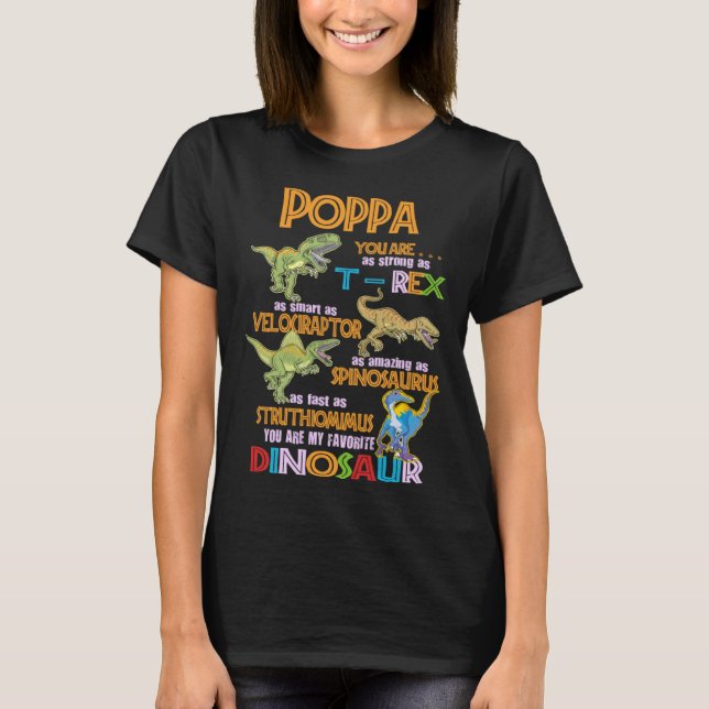 Camiseta Poppa You Are My Favorite Dinosaur Rex Fathers Day (Anverso)