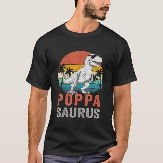 Camiseta Poppasauro T Rex Dinosaur Poppa Saurus Family Mat (Anverso)
