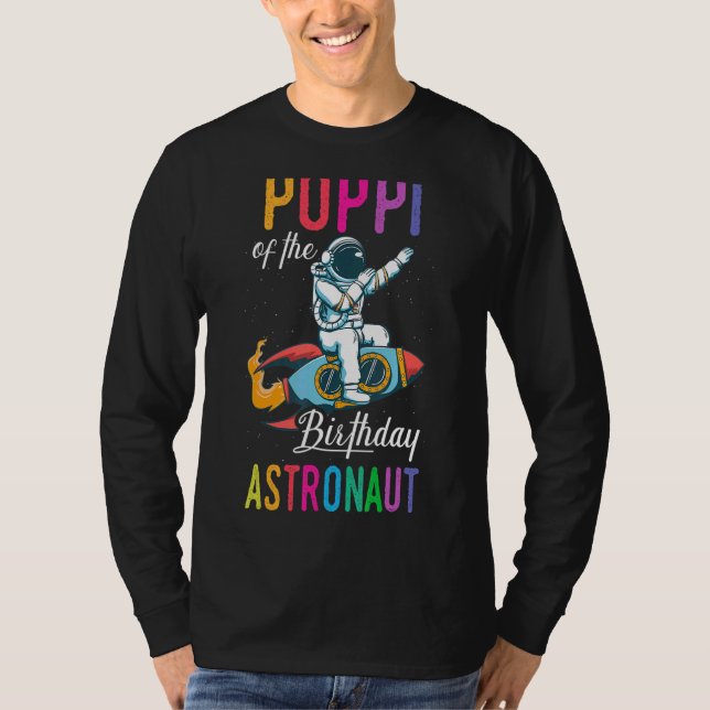 Camiseta Poppi Del Astronauta De Cumpleaños Fiesta C (Anverso)