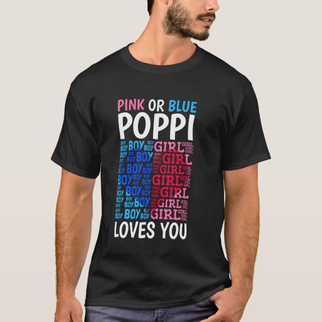 Camiseta Poppi Rosa O Azul Te Ama Género Revelar Bebé Sh (Anverso)