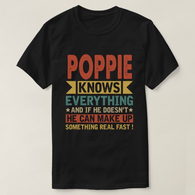 Camiseta POPPIE sabe todo lo gracioso de la época del padre (Diseño del anverso)