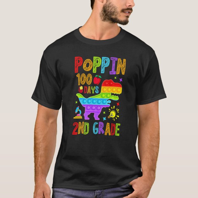 Camiseta Poppin 100 Days 2nd Grade Primary School Kid Eleme (Anverso)