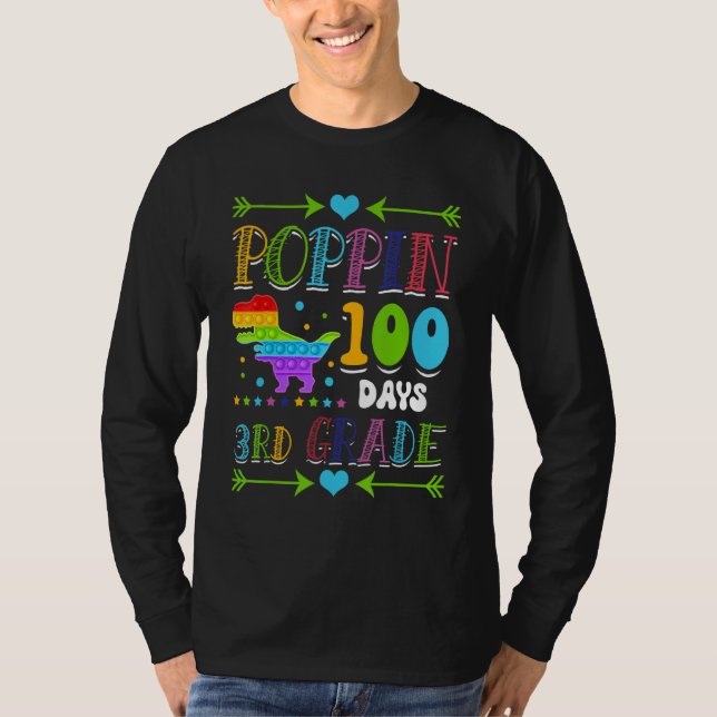 Camiseta Poppin 100 Days 3rd Grade Primary School Dinosaur  (Anverso)