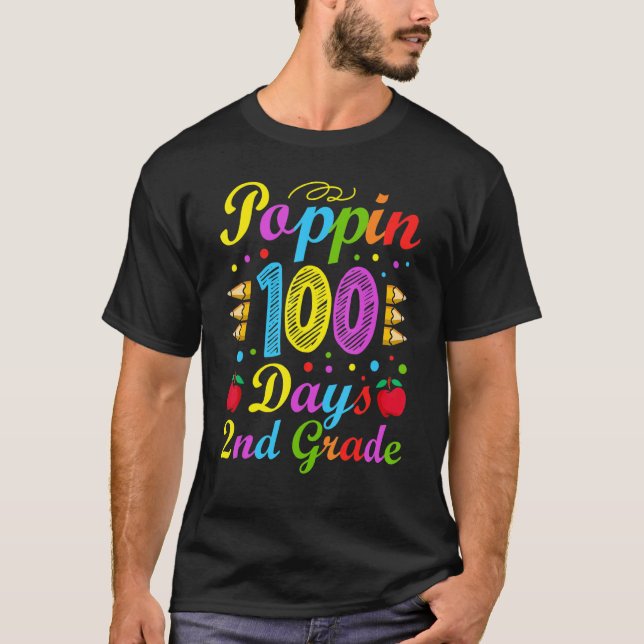 Camiseta Poppin 100 días 2º curso de primaria niño Eleme (Anverso)