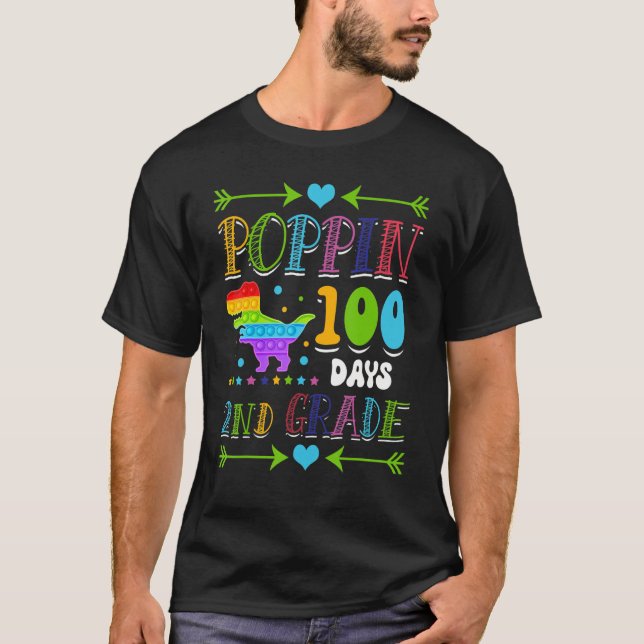 Camiseta Poppin 100 días 2º curso de primaria T-Rex Ele (Anverso)