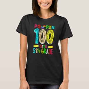 Camiseta Poppin 100 Días 5to Grado Dinosaurio Escuela Prima