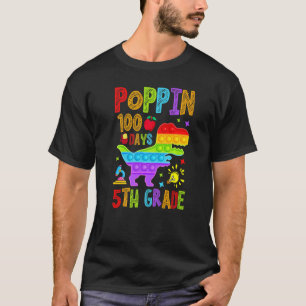 Camiseta Poppin 100 Días 5to Grado Escuela Primaria Dinosau