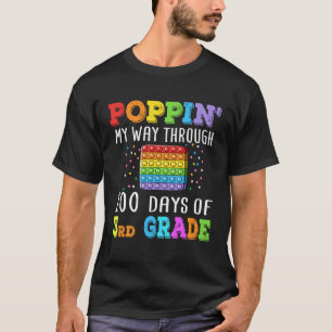 Camiseta Poppin A Lo Largo De 100 Días De Enseñanza De Terc