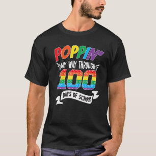 Camiseta Poppin A Lo Largo De 100 Días De Enseñanza Escolar
