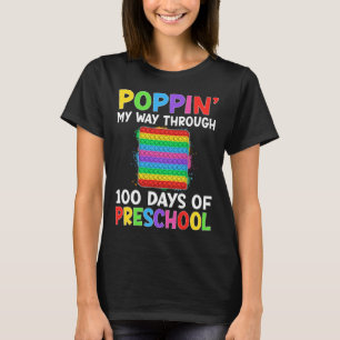 Camiseta Poppin A Lo Largo De 100 Días De Niños De Preescol