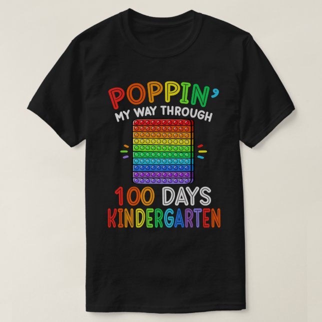 Camiseta Poppin A Lo Largo De 100 Días De Té Infantil (Diseño del anverso)