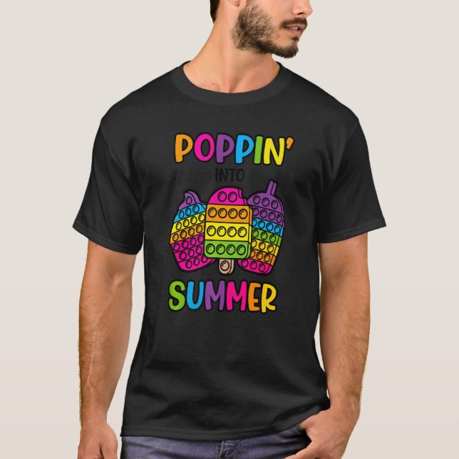 Camiseta Poppin' En Verano Fidget Pop It Ice Cream Cupcak (Anverso)