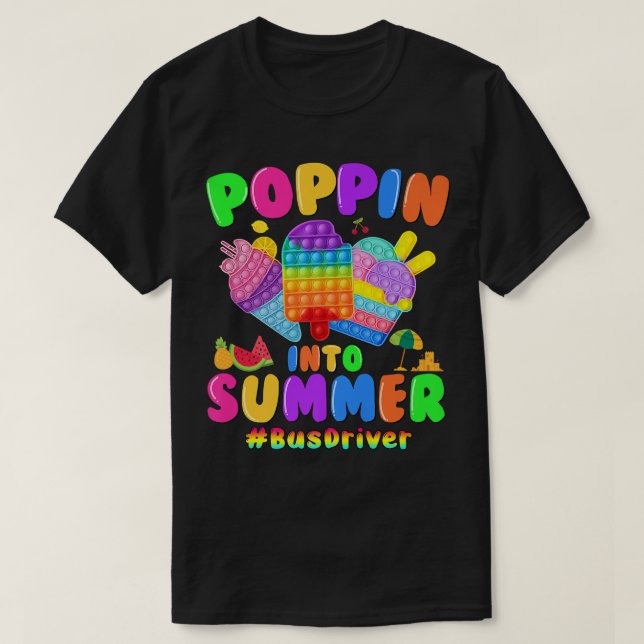 Camiseta Poppin en verano pop it el último día del autobús  (Diseño del anverso)