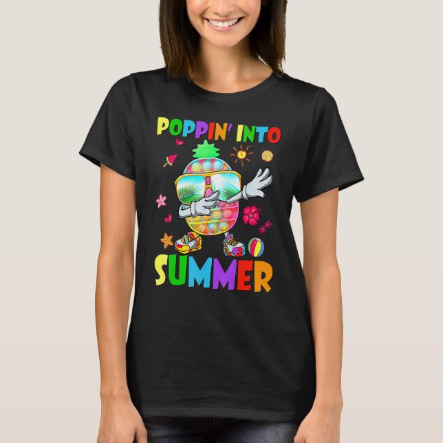 Camiseta Poppin En Verano Pop It Pineapple Studios (Anverso)