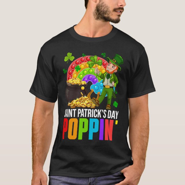 Camiseta Poppin' Leprechaun & Pop It Rainbow Saint Patricks (Anverso)