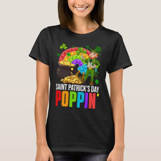 Camiseta Poppin' Leprechaun & Pop It Rainbow Saint Patricks (Anverso)