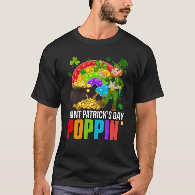 Camiseta Poppin' Leprechaun & Pop It Rainbow Saint Patricks (Anverso)