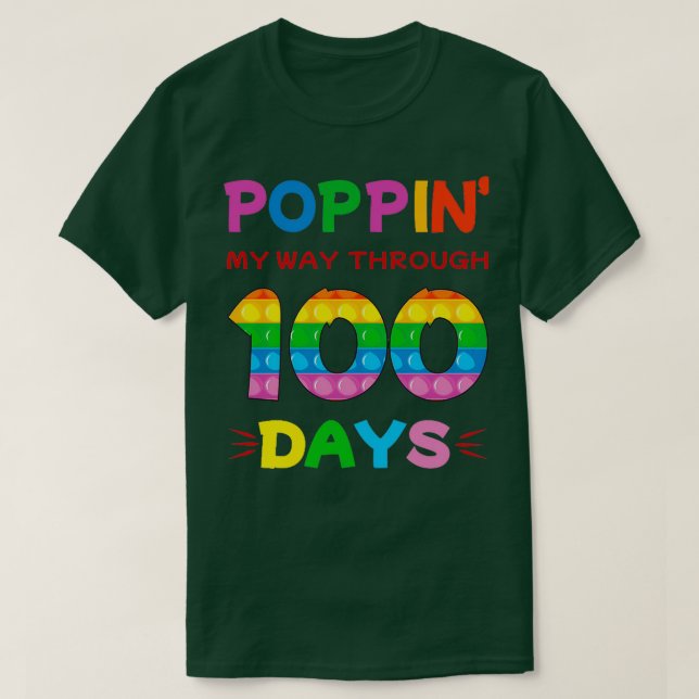 Camiseta Poppin Mi camino a través de 100 días de escuela 3 (Diseño del anverso)
