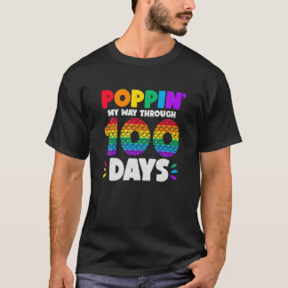 Camiseta Poppin My Way Through 100 Days Funny Kid 100Th Day