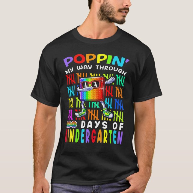 Camiseta Poppin' My Way Through 100 Days Of Kindergarten 10 (Anverso)